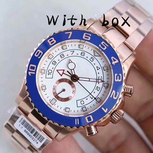 Luxe mode klassiek 44 mm horlogeontwerp Master II horloge 904L roestvrij staal met gloed Klokbeweging Automatisch mechanisch herenhorloge