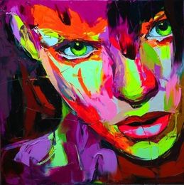 Francoise nielly palet mes indruk huis kunstwerk moderne portret handgemaakte olieverfschilderij op canvas concave en convexe textuur face017