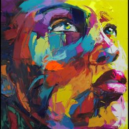 Francoise Nielly Palette LNIFE Impresión Inicio Obras de arte Retrato moderno Pintura al óleo hecha a mano sobre lienzo Textura cóncava convexa Fac198N