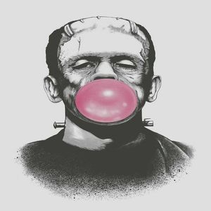 Frankenstein Blazen een Grote Roze Kauwgom Bubble Schilderijen Art Film Print Zijde Poster Thuis Muur Decor 60x90cm304m