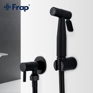 Frap Bidet noir pulvérisateur de toilette robinet de douche hygiénique Bidets salle de bains douchette à main robinet mural accessoires de salle de bains Y50057 240311