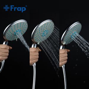 Frap troisième réglage de la vitesse pommeau de douche à main rond finition chromée pluie pulvérisation accessoires de salle de bain F29 Y200109