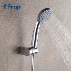 Frap Ajuste de tercera marcha Cabezal de ducha redondo ahorrador de agua Asimiento de mano de plástico ABS ducha de baño con rociador de lluvia Accesorios de baño F01 H1209