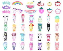 Frcolor 60 stcs cartoon patroon schattig kleurrijke mooie bobby pins haarpennen haarclips barettes voor meisjes kinderen kinderen SH1907295800605