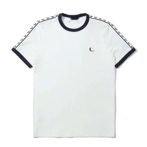 Fred Polo Perry Men Diseñador Camiseta de alta calidad Polos de moda de lujo suelto y cómoda camiseta clásica unisex manga recta media manga