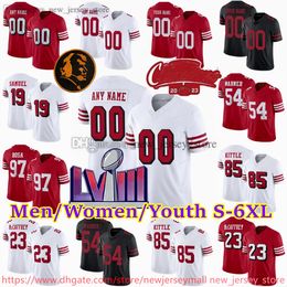 Fred Warner Jersey Custom S-6XL 85 George Kittle voetbal gestikte truien Nick Bosa Deebo Samuel Brock Purdy Christian McCaffrey Brandon Aiyuk Kyle Juszczyk Mason