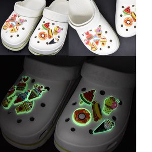 Free Light night vision cute cartoon PVC Shoe Charms Shoe Buckles Action Figure Fit Bracelets Croc JIBZ Shoe accessories decoration gift