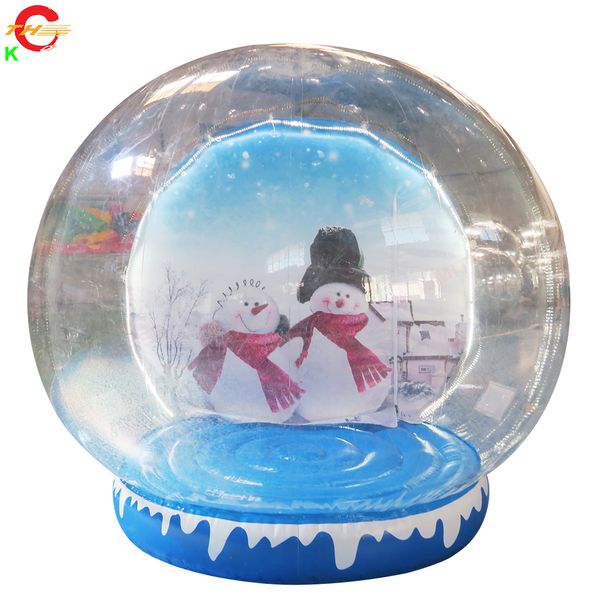 Free Air Ship Actividades al aire libre Iluminación Globo de nieve inflable transparente Sala de burbujas de Navidad para la venta