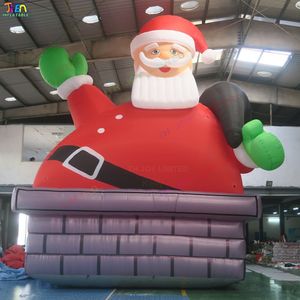 Gratis luchtverzending Outdoor Activiteiten 12mh (40ft) met blower grote opblaasbare kerstman Kerstmis Santa vader voor yarddecoratie advertentiemodel