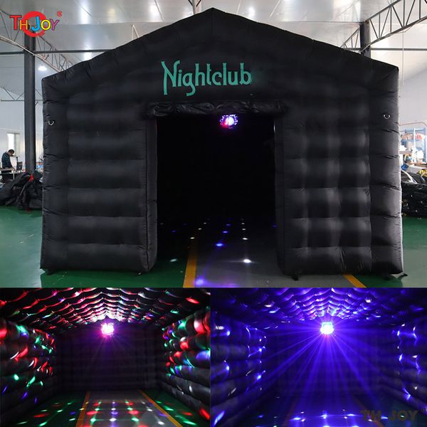 Livraison aérienne gratuite activités de plein air 20FT géant noir Portable Disco discothèque Mobile boîte de nuit gonflable tente de fête