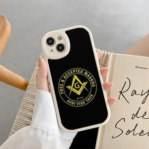 Case de teléfono Masons gratuito y aceptado para iPhone 11 13 14 12 Pro Max Mini XS X XR 7 8 Plus SE2020 Silicone Leather Texture Cover