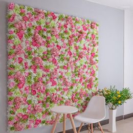 Gratis kunstmatige hortensia's rose bloem muur voor bruiloft decoratie panelen baby shower xmas achtergrond decor1