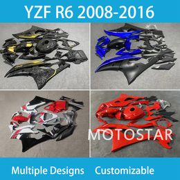 Nouveaux camenières de moto ABS Kit YZF R6 08 09 10 11 12 13 14 15 16 Pièces de moto Ensemble de carénage complet pour Yamaha YZFR6 2008-2016 Blue Grey Dark