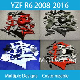 YZF R6 08 09 10 11 12 13 14 15 16 Cares de pièces de rechange pour Yamaha YZFR6 2008-2016 ABS FAIRING INJECTION KIT KIT