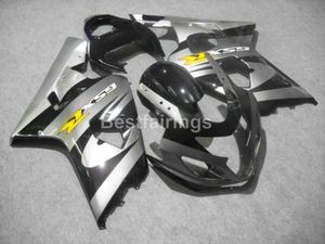 Gratis Custom Fairing Kit voor Suzuki GSXR600 GSXR750 2004 2005 Silver Black GSXR 600 750 K4 K5 FACKINGS GH56