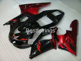 Kit de carenado personalizado gratuito para YAMAHA R1 1998 1999 carenados rojo negro YZF R1 98 99 FG36