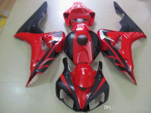 Carenados personalizados gratis para Honda CBR1000RR 2006 2007 kit de carenado de moldeo por inyección negro rojo CBR 1000 RR 06 07 HS26