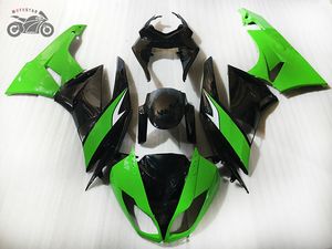 Carénages personnalisés gratuits pour KAWASAKI NINJA ZX-6R 2009 2010 2011 2012 ensembles de carénages de réparation de carrosserie vert noir 2009-2012 ZX6R ZX 6R 636 ZX636