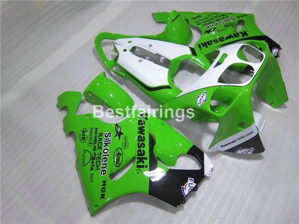 Kit de carenado personalizado gratuito para Kawasaki Ninja ZX7R 96 97 98 99 00-03 juego de carenados verde blanco ZX7R 1996-2003 TY25
