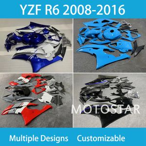 Inyección de personalización gratuita YZF R6 2008 2009 2010 2010 2012 2013 2014 2014 2015-2016 Kit de carenado completo para Yamaha YZFR6 08-16 Body Repair Street Sport ABS Plastic Bike Parts