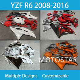 Free Customize YZF R6 2008 2009 2010-2011-2015-2016 Kit de carenado completo 100% Fit Inyection Cowling Motorcycle para Yamaha YZFR6 08-16 Cuerpo de cuerpo Bodywork de plástico ABS