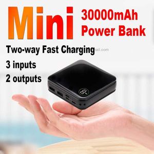 GRATUIT CUSTUMAGE 30000mAh Banque d'alimentation de charge rapide à deux voies Mini affichage numérique 2USB Charger portable de batterie externe pour iPhone Xiaomi Huawei