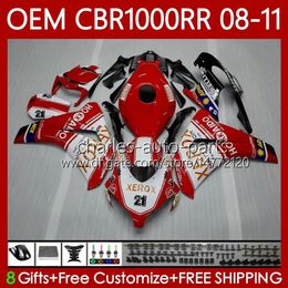 Injectievorm voor Honda Body CBR1000 CBR 1000 RR CC 08-11 Carrosserie 60NO.15 CBR 1000RR 1000CC CBR1000RR 08 09 10 11 CBR-1000 2008 2009 2010 2011 OEM Fairing Red White BLK