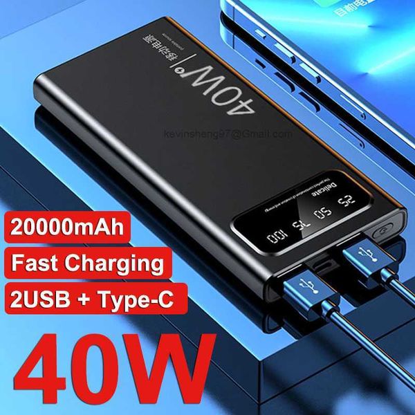 LOGO personnalisé gratuit 40W charge rapide batterie externe Portable 30000mAh chargeur affichage numérique batterie externe pour iphone Xiaomi
