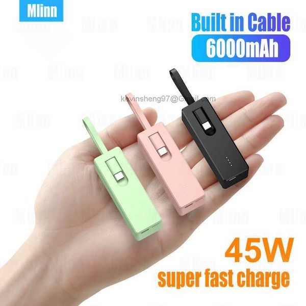 LOGO personnalisé gratuit 6000mAh Portable Power Bank 45W charge super rapide batterie de rechange externe Mini PowerBank pour android Samsung Xiaomi