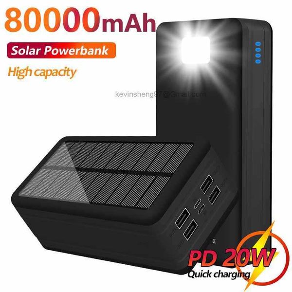 LOGO personnalisé gratuit grande capacité 80000mAh batterie externe solaire avec 4USB pour voyage en plein air batterie externe portable pour IPhone Samsung Xiaomi