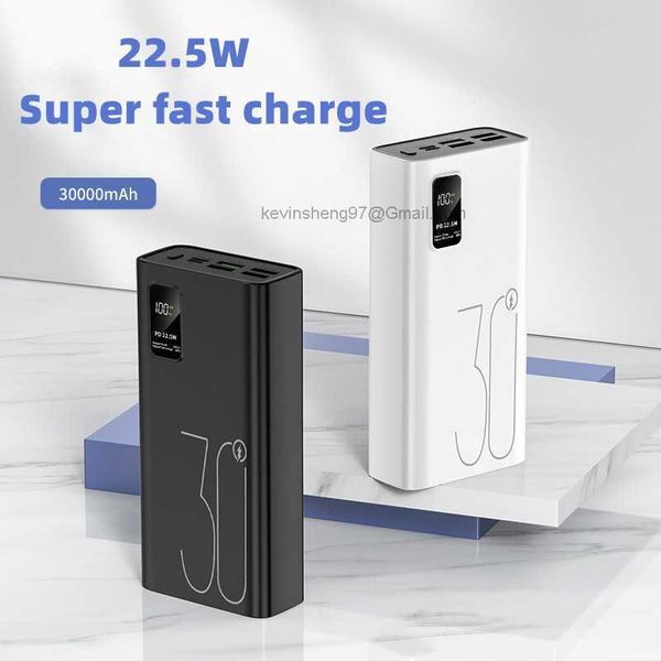 LOGO personnalisé gratuit Power Bank 30000mAh Portable 22.5W Super rapide charge Powerbank affichage numérique batterie externe pour IPhone Xiaomi