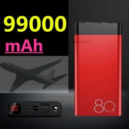 LOGO personnalisé gratuit Power Banks 99000mAh Type C Micro USB Power Bank LED Display Chargeur de batterie externe portable pour iPhone 12Pro Xiaomi Huawei