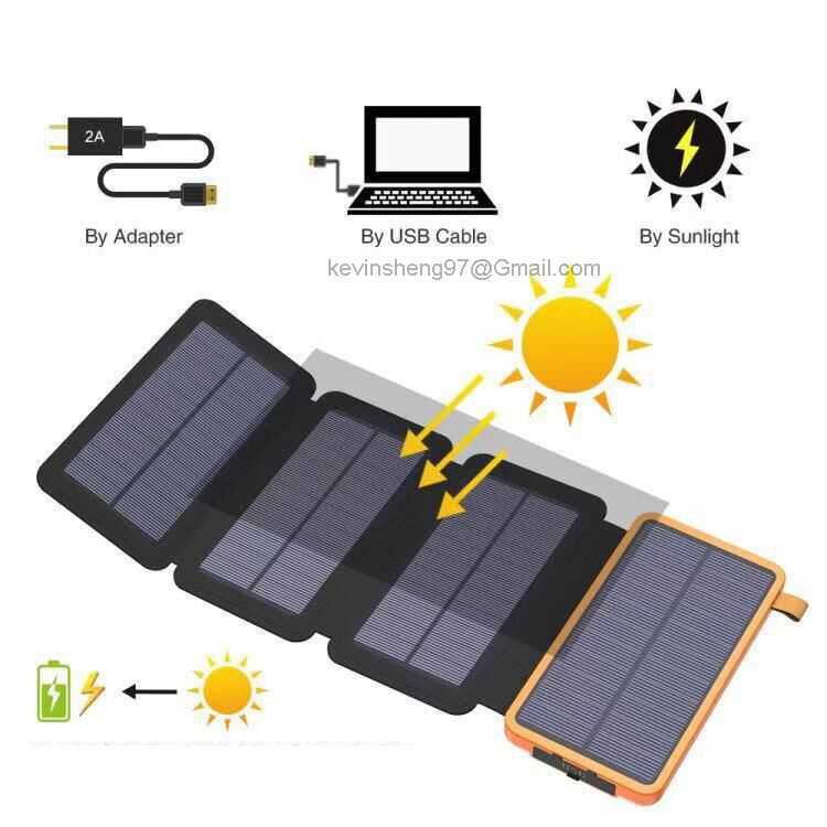 LOGO personnalisé gratuit Banque d'alimentation solaire Portable 50000mAh Chargeur Étanche Charge rapide Chargeur de batterie externe Lampe de poche pour Xiaomi iPhone