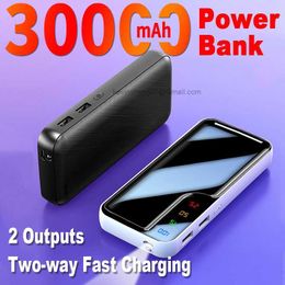 LOGO personnalisé gratuit Banque de puissance de charge rapide bidirectionnelle Portable 30000mAh Affichage numérique Batterie externe avec lampe à LED pour iPhone mi Huawei Samsung