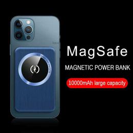 Banque de puissance magnétique sans fil avec LOGO personnalisé gratuit 10000mAh PD 20W Chargeur de poche portable pour batterie externe à charge rapide bidirectionnelle pour iPhone 12 13