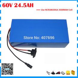 Droits de douane gratuits 3000W 60V 24.5AH batterie au Lithium 60V 25AH e-scooter batterie utilisation pour sanyo NCR18650GA 3500mah cellule 50A BMS