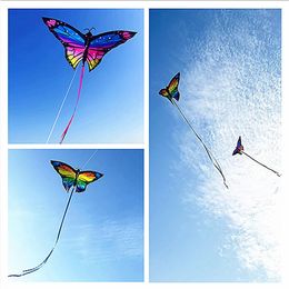 Livraison gratuite de kit papillon coloré jeu gonflable Flying Parrot Childrens Toy Sports Pipas de Praia Windsurfing Fun 240514