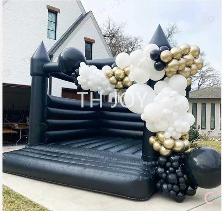 Free Delivery outdoor activities 13x13ft black bouncy castle commerical bouncer house for Halloween event party