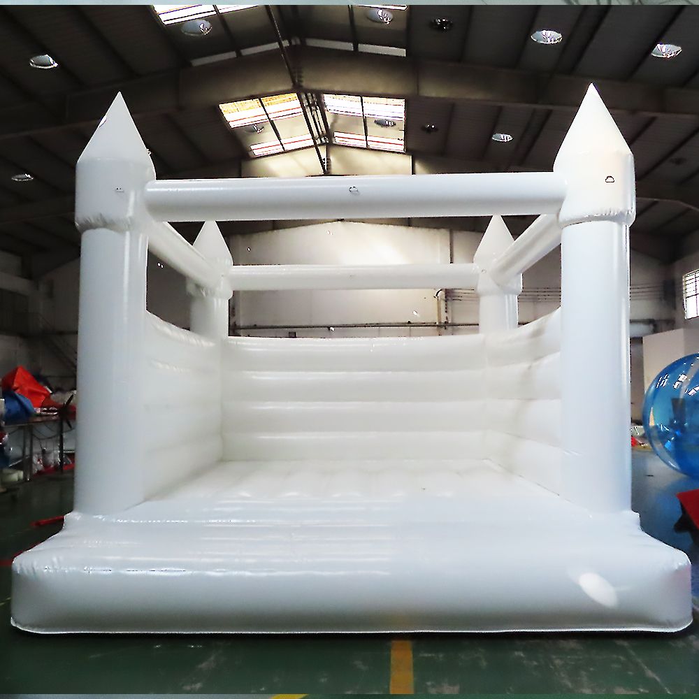 Free Delivery outdoor activities 4.5x4.5m (15x15ft) full PVC commerical white Inflatable Wedding Engagement Christening Bouncer moonwalk jumper house for party