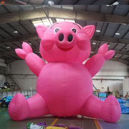 Gratis levering buitenactiviteiten Gigantische opblaasbaar roze varken cartoon dierenballonnen te koop