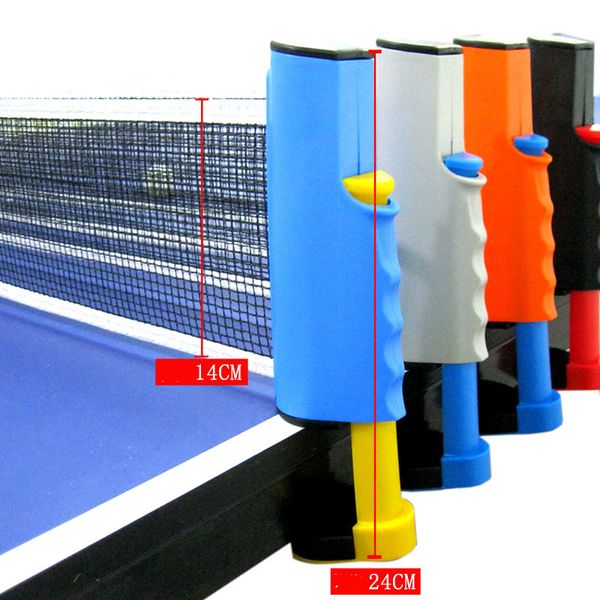 Support de filet de balle de tennis de table portable cadre de poteau télescopique Web rétractable gris argent entraînement de compétition support de sport jouant des filets de ping-pong s'étend à des poteaux de 6 pieds