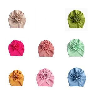 Gratis DHL 18 kleuren schattige grote boog haarband hoeden baby kinderen peuter elastische caps zonnebloem tulband hoofd wraps boog-knoop haaraccessoires 538 k2