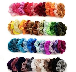 50 couleurs solides filles velours élastique cheveux chouchou chouchou bandeau queue de cheval bandeaux filles cheveux corde cheveux accessoires GB1682