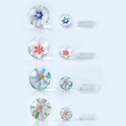 Gratis DHL Glass Built-in Flower Marble Terp Slurper Set Smoke Bead voor Quartz Banger Nails Dab Rigs
