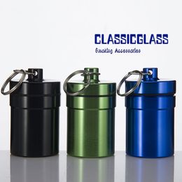 DHL-pillendoos Waterdichte aluminium pilbox Case fles cachehouder sleutelhanger container multicolor mix kleuren