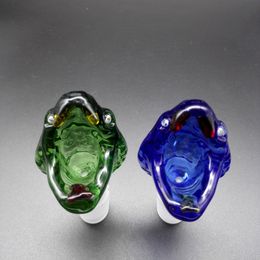 ¡Envío DHL gratis! Nuevos cuencos de vidrio con cabeza de serpiente para bongs con azul verde 14 mm 18 mm Tazón de vidrio para plataformas petroleras de vidrio Bongs de vidrio