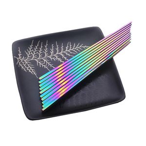 Gratis DHL verzending Rainbow ChopSticks Food Grade Top 304 Roestvrijstalen spiegel gepolijst servies Geschenken Chinese eetstokjes