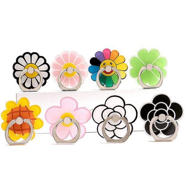 Free DHL Universal 360 Degrés Flower Finger Ring Holder Phone Stand Pour iPhone 7 6s Huawei Mobile Phones