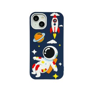 gratis DHL groothandel 3D Cartoon Astronaut Telefoon Case Voor iphone 14 13 12 11 Pro XS Max XR X SE 6 7 8 Plus 6S Zachte siliconen Kids Bescherming Back Cover