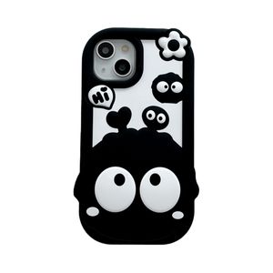 Gratis DHL groothandel 3D Cartoon Leuke Fun Coalball siliconen case voor iPhone 14 Pro Max 11 12 13 Pro max Shockproof Soft Back Cover